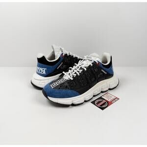 Size 8US - Versace Trigreca Blue Black Sneakers NEW!